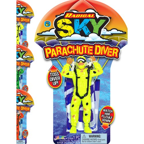 JA-RU Parachute Action Figure Toys (1 Toy Assorted Color) Flying Glider Army Men for Kids. Outdoor Summer Yard Games & Activities. Party Favors Stocking Stuffers. 2306-1s