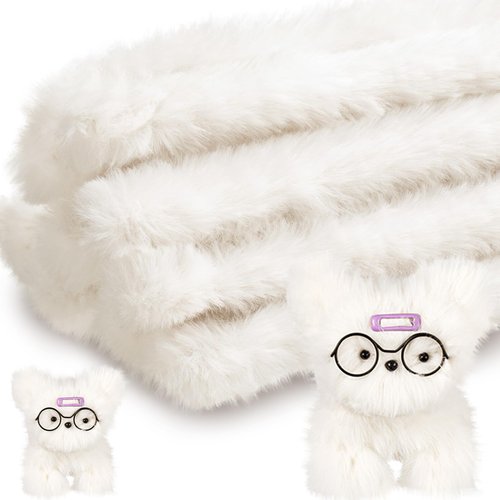 VitalCozy 10 Pcs 39.37 Inches Jumbo Fur Material Pipe Cleaners Chenille Stems Pipe Cleaner Craft Pipe Stems DIY Projects and Craft Supplies Decorations(Cream White)