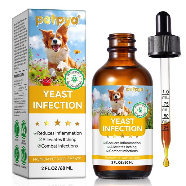 Yeast Infection Treatment for Dogs, Natural Yeast Infection Treatment Drops for Dog Itch Relief, Dog Allergy Relief, Dog Yeast Ear Infection Treatment, 2.02fl.oz
