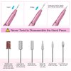 20000RPM Electric Nail Drill Professional Nail File Drill Acrylic Nails Kit for Manicure Gel Nail Polish Remover with 1 Pack of Sanding Bands(Pink)