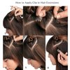 Remy Human Hair Clip in Extensions, Ash Brown Mixed Platinum Blonde Clip in Hair Extensions Real Human Hair,14 Inch 70G 7 Pcs Double Weft Hair Extensions Real Human Hair Clip ins for Women
