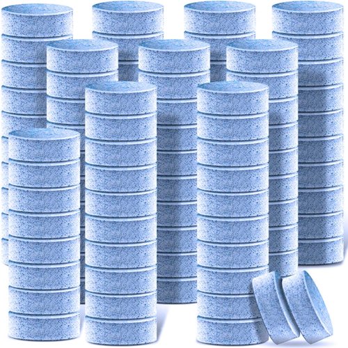 MotorbyMotor Car Windshield Washer Tablet, 100pcs Washer Fluid Tablets, Glass Cleaner Concentrate Car Windshield Wiper Fluid Solid Effervescent Tablet (Use With De-icer or Methanol for Winter)