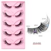 5 Pairs Wispy Lashes Pearl False Eyelashes Fluffy Natural Look False Eyelashes Thick Soft Curly Lash Extensions - Easy Application-Colorful