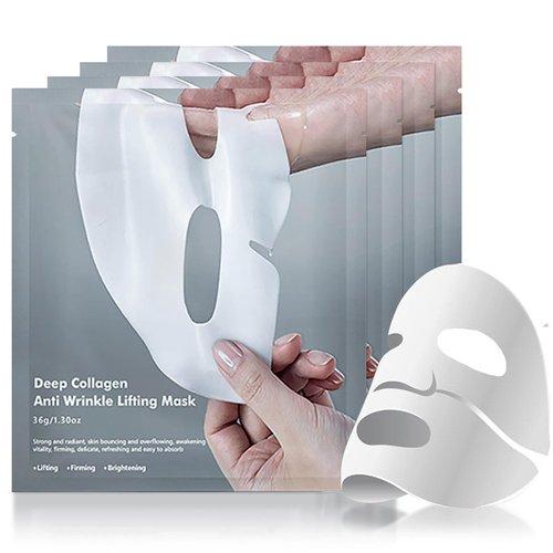 Deep Collagen Overnight Mask 35gx4ea | The real collagen 2,160,000ppb | Facial Hydrogel Masks with low molecular weight collagen for elasticity, firming, and moisturizing