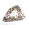 Generic Triangle shaped gray abalone sea shell effect hair claw clamp clip fine thin