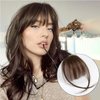 HAIRCUBE Bangs Hair 100% Human Hair Wispy Bangs, Hair Clip in Bangs, Fringe with Temples, Hairpieces for Women, Clip on Air Bangs, Hair Extension for Daily Wear Brown 4#