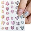 6pcs Colorful Fireworks Nail Art Stiskers 3D Laser Firework Nail Stickers for Women Manicure New Year Nail Supplies Christmas Nail Decals Blooming Pyrotechnics Nails Stickers Holiday Nail Sticker