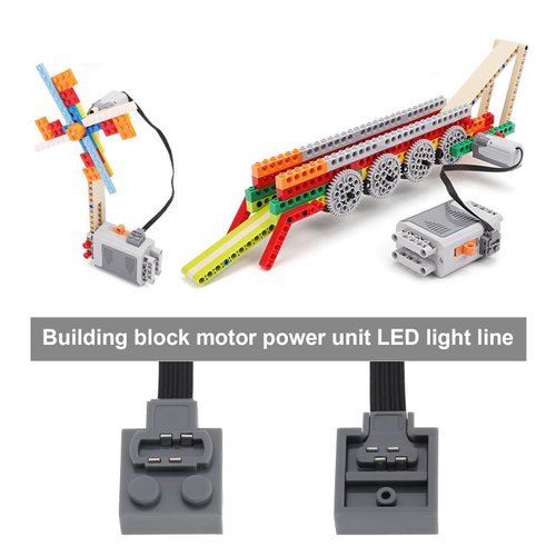 The Lord of the Tools 2PCS LED Light Link Line Cable Technic Power Function Compatible with Lego 8870 Train Vehicle Bricks Building Blocks Toy 50cm