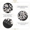 Evild Rhinestone Wedding Hair Comb Leaf Bead Headpieces Clip Crystal Bridal Headdress Flower Accessories for Brides and Bridesmaids (Silver)