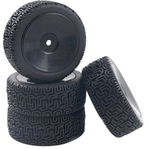 HIRCQOO RC 12mm Hex Hub Wheel Rims & Rubber Tires Compatible with HSP Tamiya HPI Kyosho 1/10 On-Road Touring Car WLtoys 1/14 144001 Traxxas 1/16 Slash RC 1/18 A959B Buggy (Black)