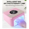 268W U V Light for Gel Nails, LimeGirl Nail Lamp LED Nail Lamp Professional with 4 Timer, 45 Lamp Beads and Automatic Sensor, Nail Cure Lamp for Gel Polish Acrylic Nail Powder (Pink)