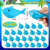 25 Pcs Rubber Sharks for Kids, Blue Shark Bath Toys Cute Floating Squeaky Mini Rubber Sharks for Shower, Classroom Carnival Prizes, Cake Decoration