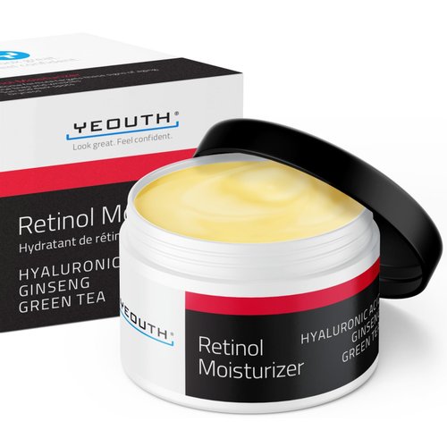 YEOUTH Retinol Cream for Face with Hyaluronic Acid, Retinol Moisturizer for Face, Retinol Face Cream for a Smoother Appearance, Night Cream, Brightening Cream 1oz