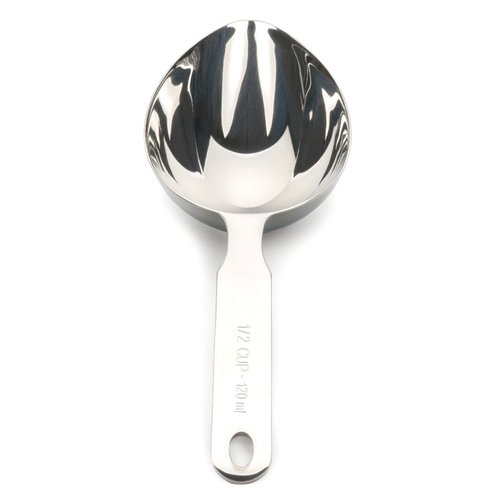 RSVP International Endurance Oval Measuring Scoop, 1/2 cup, Stainless Steel