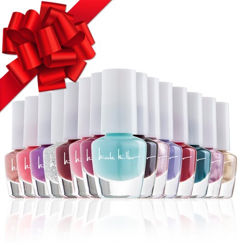 Nicole Miller Mini Nail Polish Set – Glossy, Vibrant Colors for Fingernails & Toenails, Trendy Collection