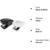 PraxxisPro Desk Accessories - Aria Premium Mini Stapler Set - with Built-in Staple Removers, 2000 Standard Staples Included - for Office, School, and Travel, Set of 2, Black & White