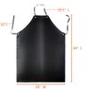 LRUUIDDE Waterproof Rubber Vinyl Apron Black - 43" Light Duty Aprons - Stay Dry - Industrial Chemical Resistant Plastic, Long Black Bib Apron for Dishwashing Work Butcher Cleaning Fish (Black-1pack)