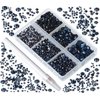 Bymitel 5000 Pieces 6 Mixed Sizes Glue Fix on Glass Rhinestones Round Crystal Gems Flatback for DIY Jewelry Making with one Picking Pen(6-Sizes 5000PCS, Montana)