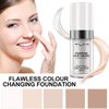 TLM Color Changing Foundation, Flawless Colour Changing Warm Skin Tone Liquid Foundation for Mature Skin, Waterproof Moisturizing Foundation Makeup Base Nude Concealer Full Coverage SPF, 30 ml