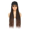 Yunkang Braided Baseball Cap Wig Box Braid with Hat Cap Wig with 24inch Long Synthetic Braiding Hair Attached for Women Ombre Color (B-T30)