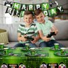WERNNSAI Video Game Party Tableware Set - Gaming Party Supplies for Boys Birthday Disposable Paper Luncheon Dinner Dessert Plates Cups and Napkins Party Favors Serves 16 Guests 64 PCS