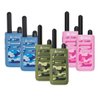 Cobra HE150 Kid Friendly Walkie Talkies 6-Pack - 16-Mile Range, 2 Channels Two-Way Radio Set, Blue, Green and Pink (2 of Each)