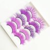 Purple Lashes Colorful Eyelashes Halloween Easter Faux Mink Eyelashes Colored False Eye Lashes Long Dramatic Party Fake Eyelashes Makeup Tools Costume Eye Lashes Extensions(MQ305-Purple)