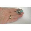 Generic Turquoise blue peacock stone crystal metal alligator hair clip fine thin hair