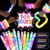 24 Pack Glow Sticks Bulk Party Favors for Kids Christmas Gifts Stocking Goodie Bags Stuffers Christmas Decorations Light Up Pop Tubes Glow Bracelets Necklaces New Years Glow in the Dark Party Supplies
