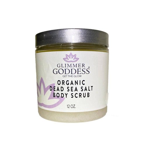 Glimmer Goddess Organic Arabica Coffee & Dead Sea Salt Scrub - Acne & Stretch Mark Treatment, 10 oz