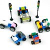 Wheels and Axles Sets with Steering Wheels& &Windshield&Traffic Light, Over 400pcs Classic Bricks Pieces and Car Parts Kits, Basic Bulk Building Blocks Vehicles with Tires