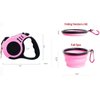 PETIMP Retractable Dog Leash Lightweight 16FT Leash, with Folding Bowl,Dispenser,Waste Bags, for Small Medium Dogs(Pink)