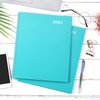2024 Monthly Planner/Calendar - Monthly Planner 2024, Jan. 2024 - Dec. 2024, 9" x 11", 12-Month Planner 2024 with Tabs, Pocket, Label, Contacts and Passwords, Twin-Wire Binding - Teal by Artfan