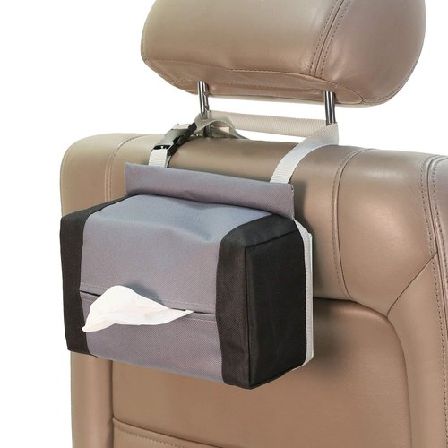 FH Group E-Z Travel Napkin Tissue Dispenser Holder Fits Most Cars, SUVs, Trucks, and Vans Gray