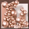 PartyWoo Metallic Rose Gold Balloons, 130 pcs Rose Gold Balloons Different Sizes Pack of 18 Inch 12 Inch 10 Inch 5 Inch for Balloon Garland Birthday Decorations, Party Decorations, Wedding Decorations