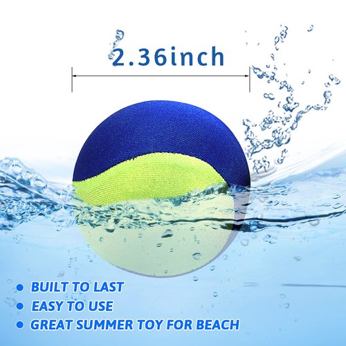 Guard Glasses Water Skipping Ball Summer Beach Ball 2-Pack Water Bouncing Balls Grip Ball for Beach Swimming Pool River Lake, Red
