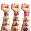 100 PCS Go Kart Car Temporary Tattoos Themed Birthday Party Decorations Favors Supplies Decor Karts Race Car Checkered Flag Racing Tattoo Stickers Gifts For Game Boys Girls Classroom School Prizes