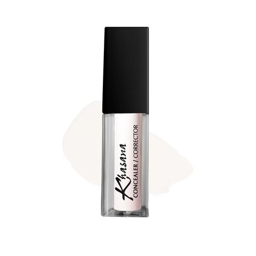 Khasana Full Coverage Makeup Liquid Concealer, Natural Finish Coverage, Lightweight, Conceals, Hydrating, Brightening, Under Eye Dark Circle Corrector, Oil Free #6 White