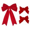 3 PCS Velvet Bows Hair Clip Ribbon Red Accessories Ponytail Holder Hair Bow for Women Girls Toddlers Teens Kids