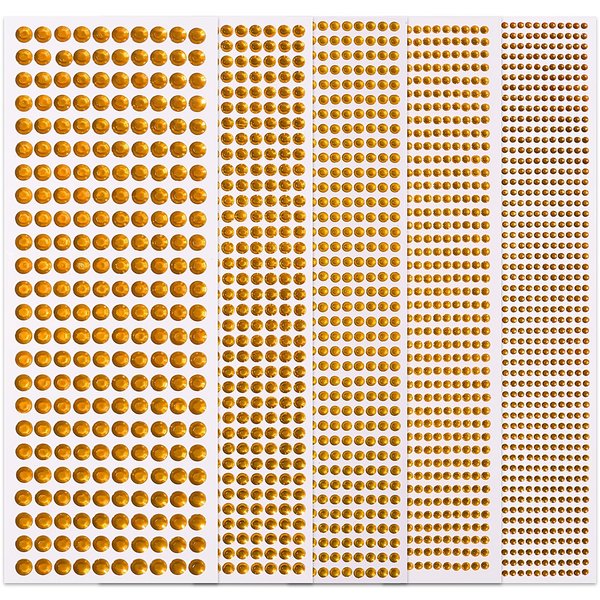 Golden Yellow Face Gems Temporary Tattoos Rhinestones Stickers 3/4/5/6/8 MM Rhinestone Strips Jewel Stickers Stick on Body Jewels Makeup Glue Crystal for DIY Crafts Hair Nails 3555PCS