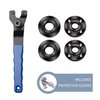 Grinder Wrench Grinder Shaft Nut 5/8-11 4 Pcs Compatible with Makita Milwaukee Dewalt Metabo Grinder Parts Bosch Ryobi Black Decker 4.5" 5" Protective Gloves Included