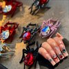 LRKNNO Halloween Nail Charms 3D Alloy Spider Nail Charms Gold Silver Red Pink Black Spider Nail Gems Jewelry Spider Nail Rhinestones Design Halloween Charms for Acrylic Nails DIY Nail Decoration 12Pcs