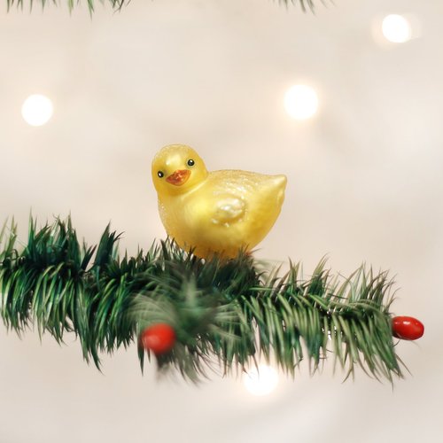 Old World Christmas Ornaments Farm Animals Glass Blown Ornaments for Christmas Tree, Baby Chick