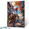 TUMOVO Romantic Old Couple Paint by Numbers Adult Landscape DIY Paintwork Acrylic on Canvas Easy for Adults Beginner Home Modern Decor 16 x 20inch Animal Cute Dog Digital Picture Boho Gift(Frameless)