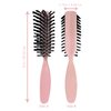 Styling Gear Detangling Hair Brush Nylon Bristles 7 Row Teasing Womens Brush For Thick Hair Small Travel Hairbrush Brush For Hair 2 Pcs. (Light Pink)