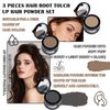 3 Pcs Root Touch Up Hair Powder Set,Quickly Cover Up Hairline Powder,Waterproof Hairline Shadow Powder for Women & Men,Hair Powder with Soft Puff(Dark Curry + Light Curry + Black)