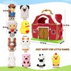 Big Red Barn Toy Farm Animal Finger Puppets for 1-3 Years Old, Pretend Farm Playset with Barn & Farmer, Preschool Montessori Learning Toys, Christmas Birthday Gift for Toddlers Boys Girls
