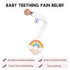AmazingM Baby Food Grade Silicone Teether Toy with Pacifier Clip Holder,Teething Pain Relief Toys Gift Set for 3 Months+ Boys and Girls,Freezer Safe,BPA Free (Rainbow Donut)