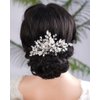 BERYUAN Wedding Pearls Crystal Rhinestone Hair Comb Pearls Crystal Flowers Bride Headpiece Crystal Pearls Wedding Hair Accessories Handmade Wedding Hairband for Wedding Women and Girls (silver)