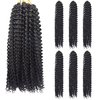 6 Packs Passion Twist Hair 18 Inch Water Wave Crochet Braiding Hair Synthetic Fiber Wigs Spring Twist Braiding Bohemian Hair Extensions (1B#)